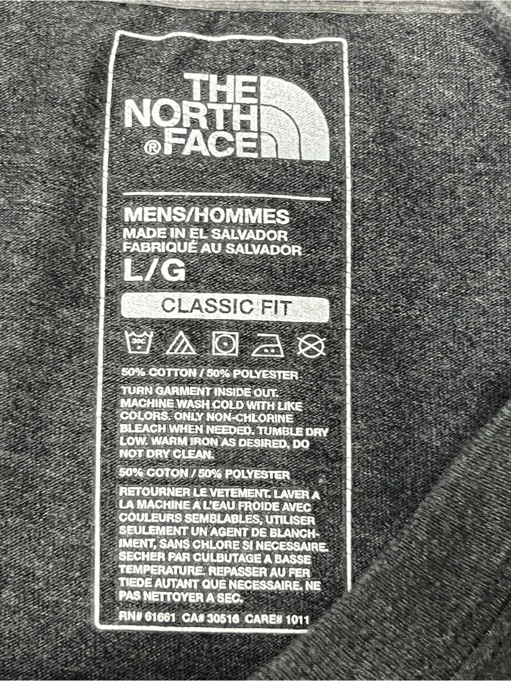 The North Face Charcoal Gray Long Sleeve Logo Graphic Tee - Men's Large